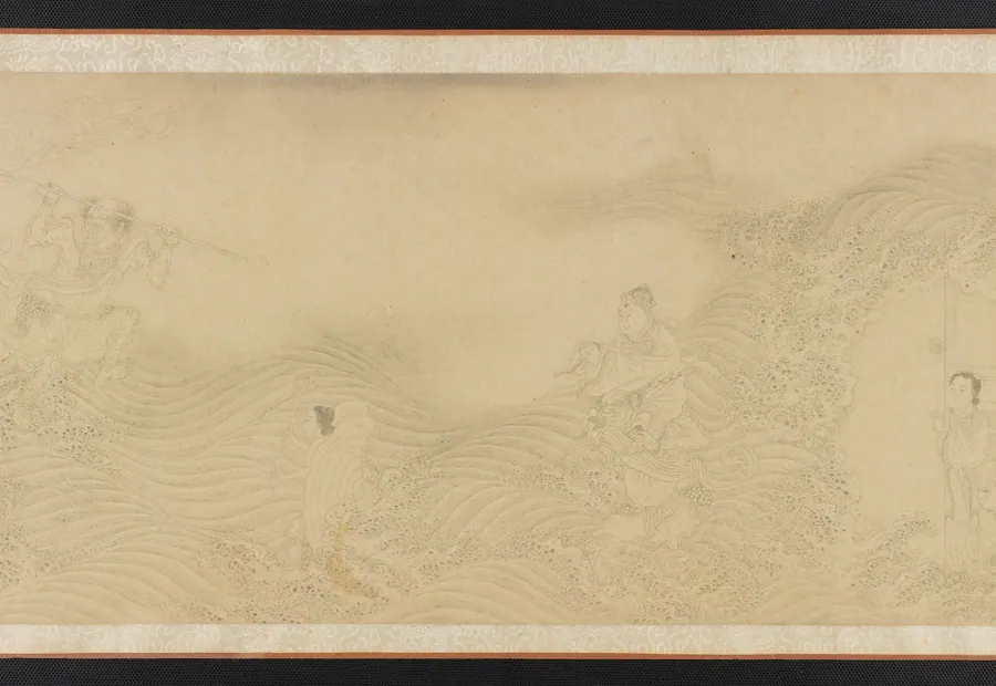 Luohans crossing land and sea by Formerly attributed to Qiu Ying 仇英 (ca. 1494-1552)