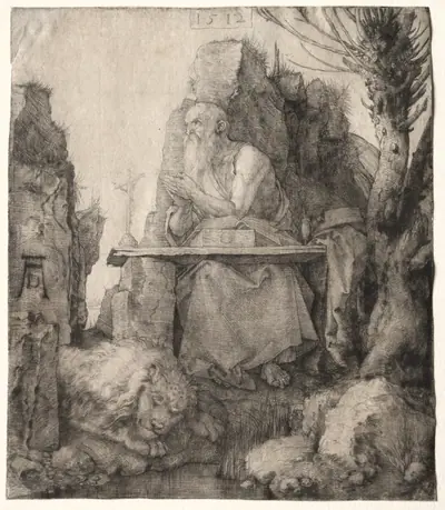St. Jerome Seated near a Pollard Willow