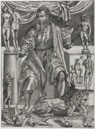Portrait of Baccio Bandinelli with Lion