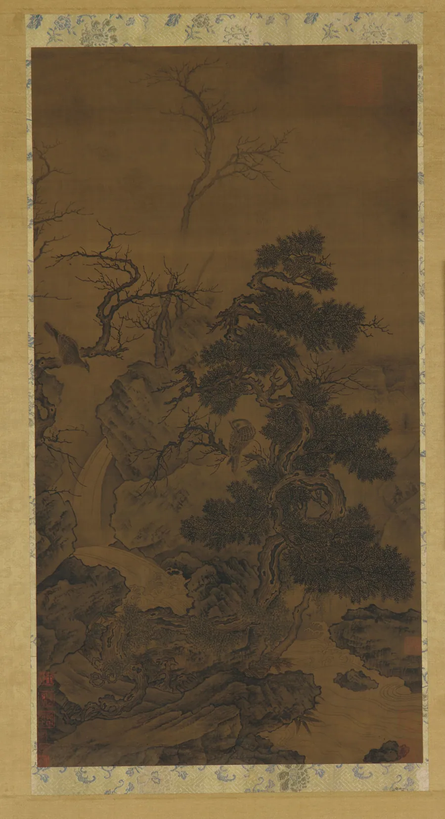 Rocks, trees, brook, and hawks by Formerly attributed to Li Di (active late 12th-early 13th century)