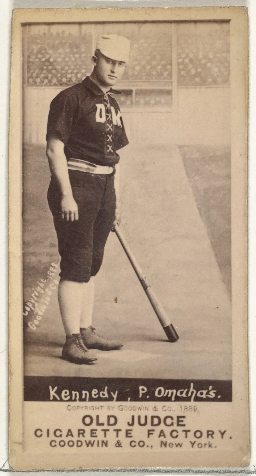 Theodore A. "Ted" Kennedy, Pitcher, Omaha Omahogs/ Lambs, from the Old Judge series (N172) for Old Judge Cigarettes by Goodwin & Company