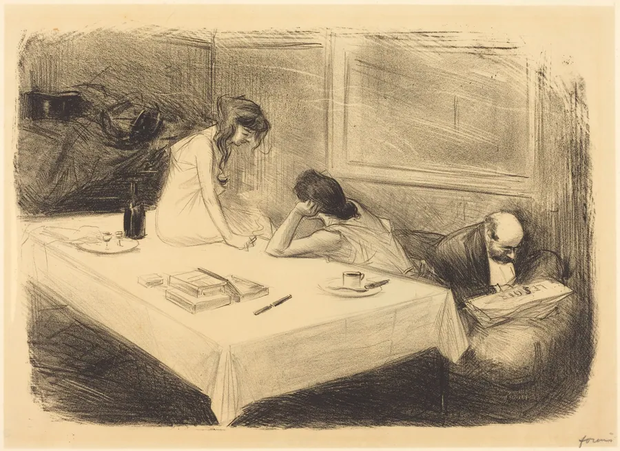 Le cabinet particulier (1ère planche) (The Private Room) (first plate) by Jean-Louis Forain