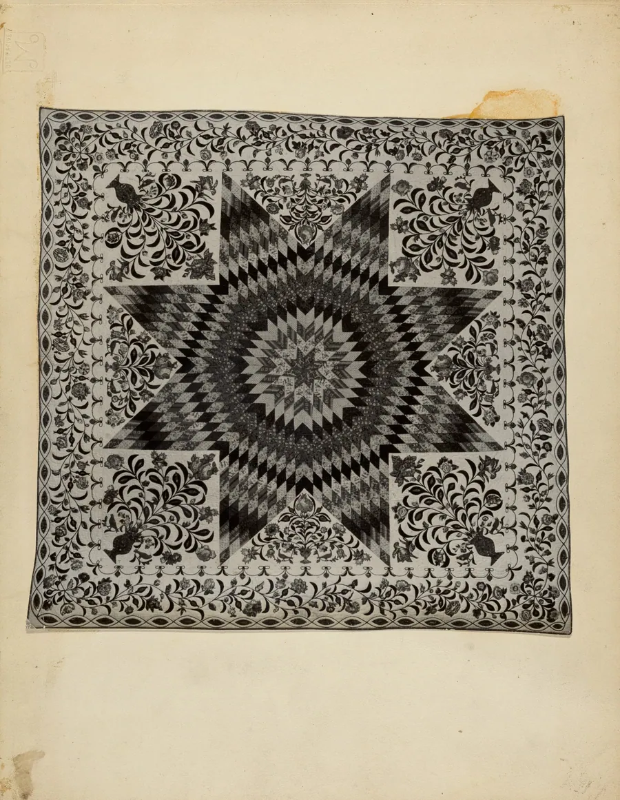 Patchwork and Applique Quilt by American 20th Century