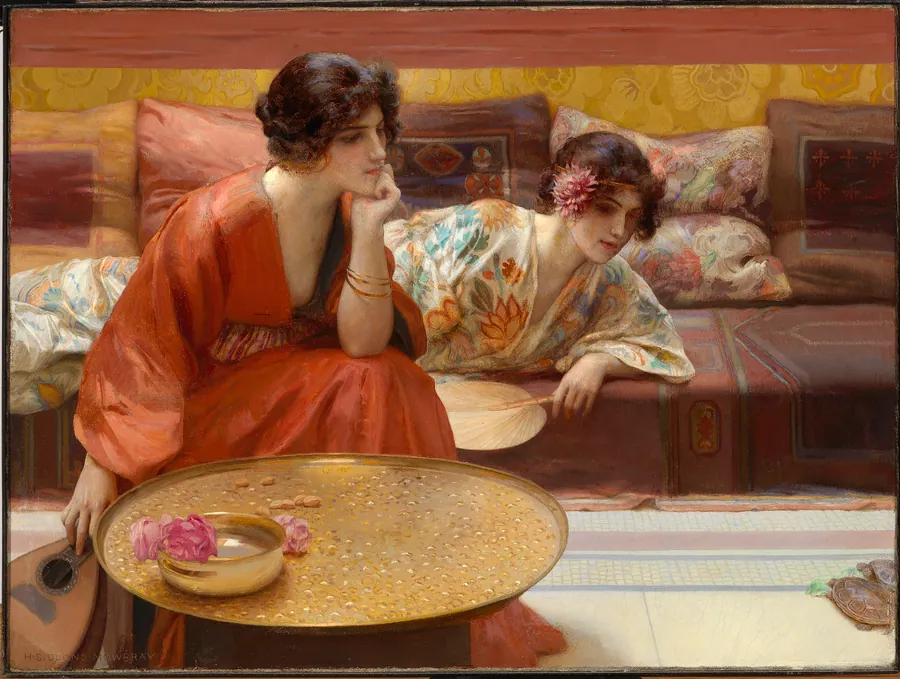 Idle Hours by H. Siddons Mowbray, born Alexandria, Egypt 1858-died Washington, CT 1928