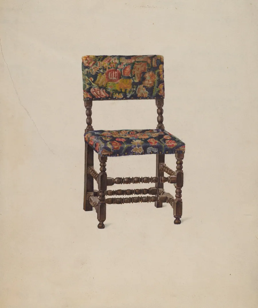 American Chair with Turkey Work by Victor F. Muollo