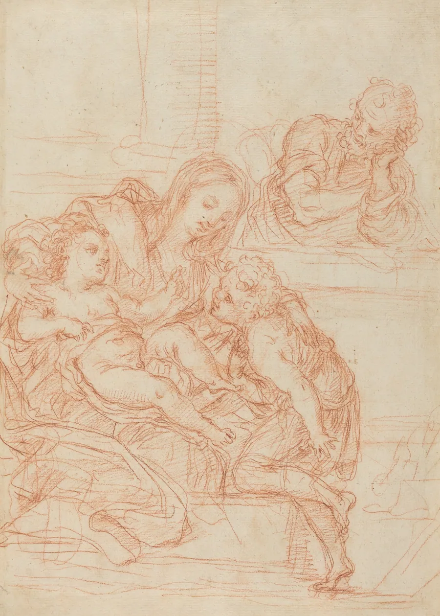 Madonna and Child with Saints John and Joseph [recto] by Italian 17th Century