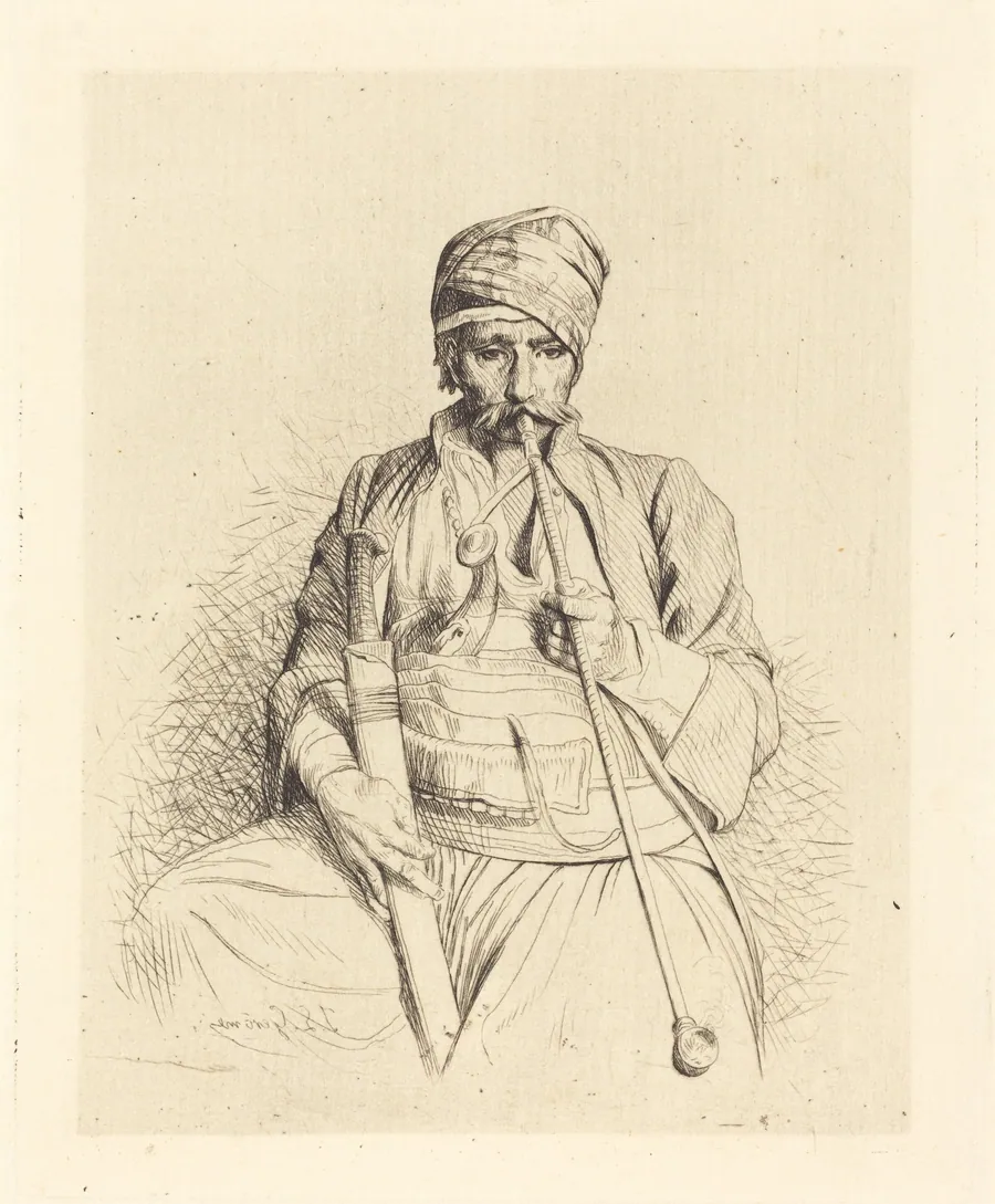 Seated Arab with Pipe by Jean-Léon Gérôme
