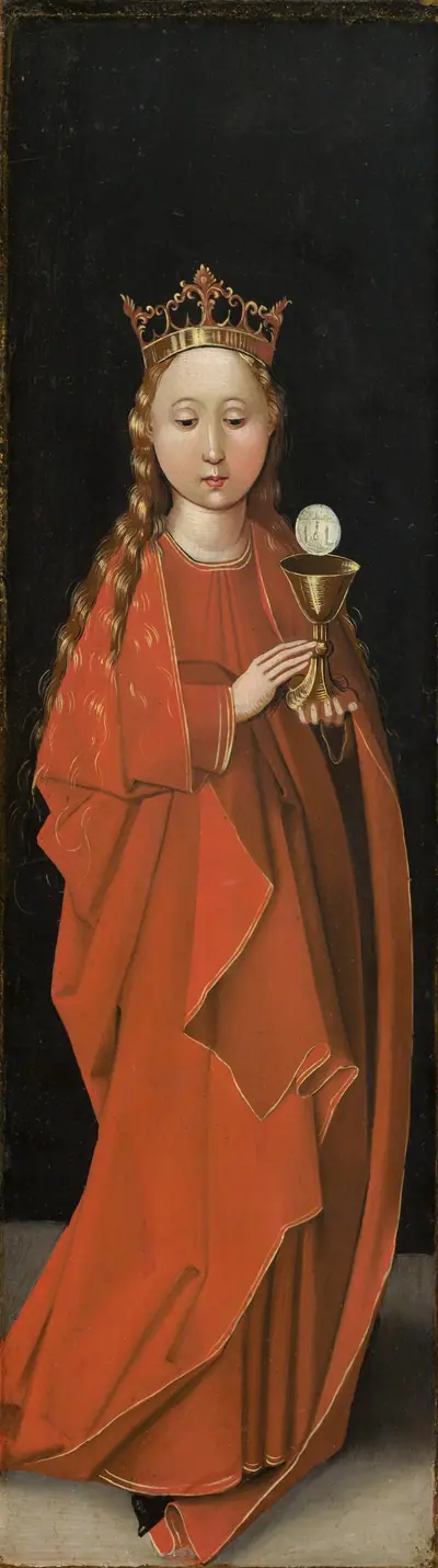 Saint Barbara [left wing exterior]