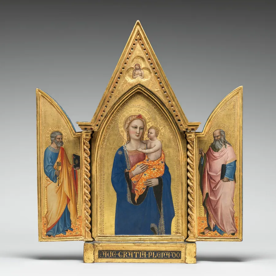 Madonna and Child, with the Man of Sorrows [middle panel] by Nardo di Cione
