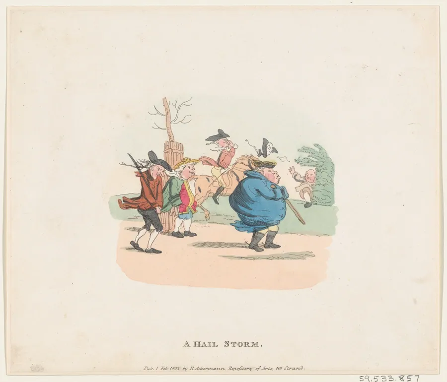 A Hail Storm by Rudolph Ackermann, London