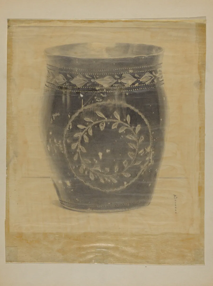 Enameled Pewter Beaker by Harry Goodman
