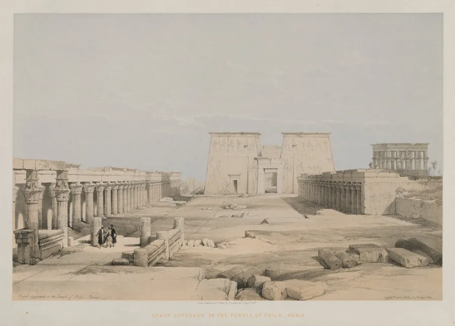 Egypt and Nubia, Volume I: Grand Approach to the Temple of Philae, Nubia by Louis Haghe