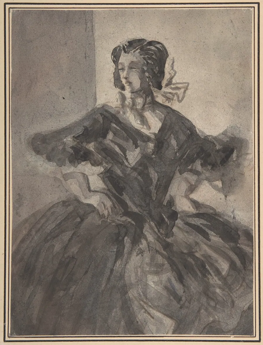 Woman with Arms Akimbo by Constantin Guys