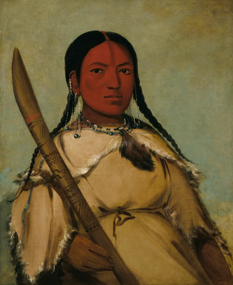 Chin-cha-pee, Fire Bug That Creeps, Wife of Pigeon's Egg Head by George Catlin, born Wilkes-Barre, PA 1796-died Jersey City, NJ 1872