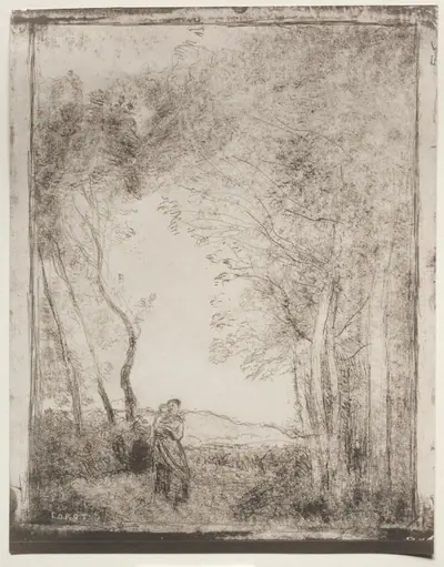 A Young Mother at the Entrance of a Wood