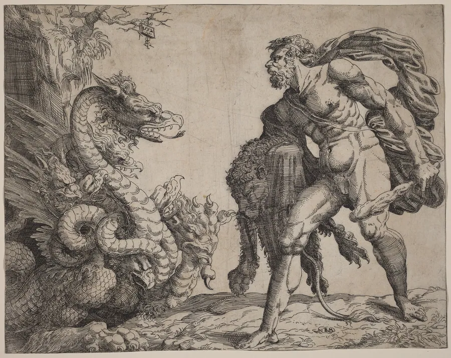 Hercules and the Hydra by Battista Angolo del Moro