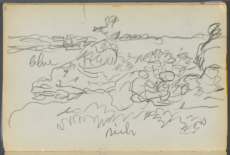 Sketchbook- The Granite Shore Hotel, Rockport, page 121: Shore by Maurice Prendergast