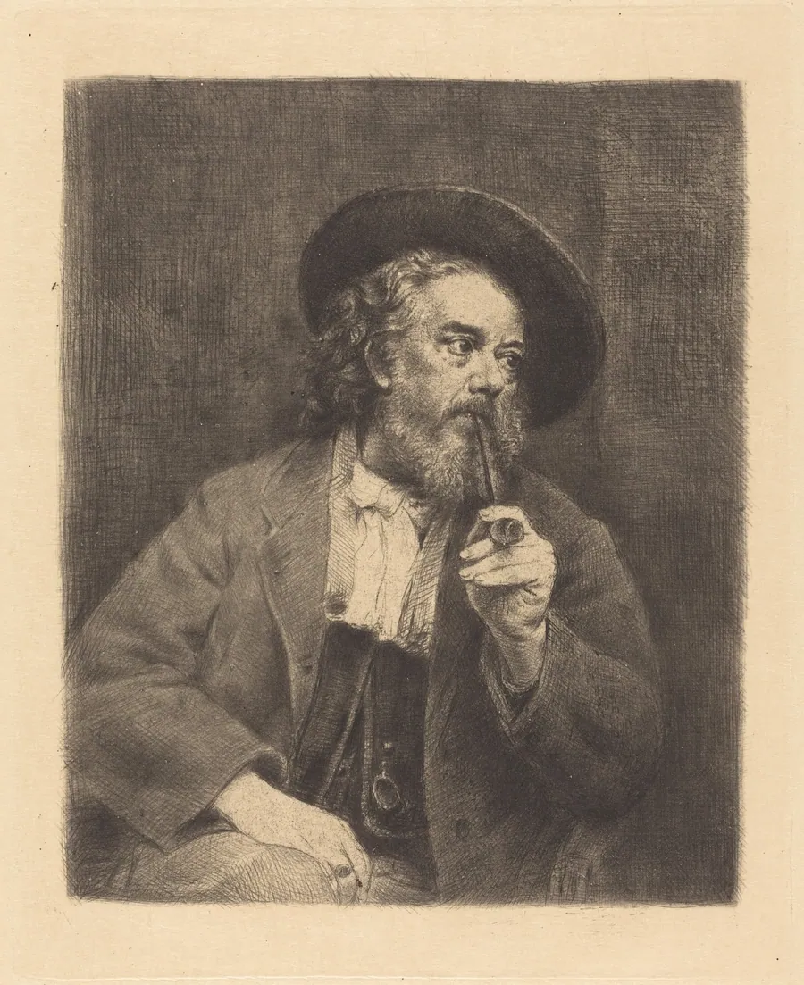 L'Auteur fumant, à mi-corps by Marcellin-Gilbert Desboutin