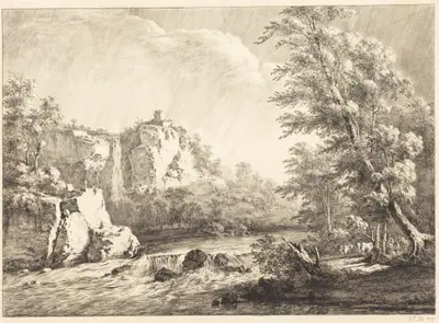 River Landscape with a Passing Storm