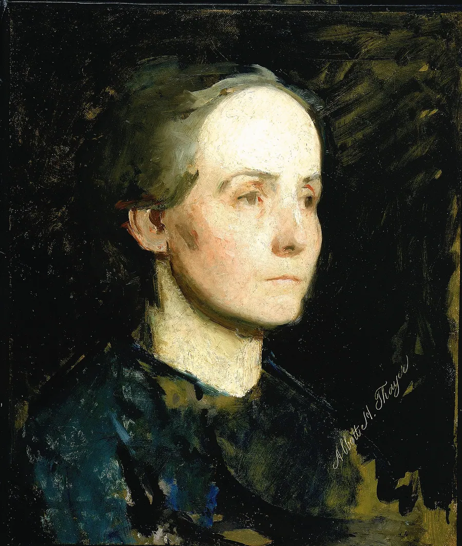 Portrait of a Woman (Miss Gertrude Bloede) by Abbott Handerson Thayer, born Boston, MA 1849-died Dublin, NH 1921
