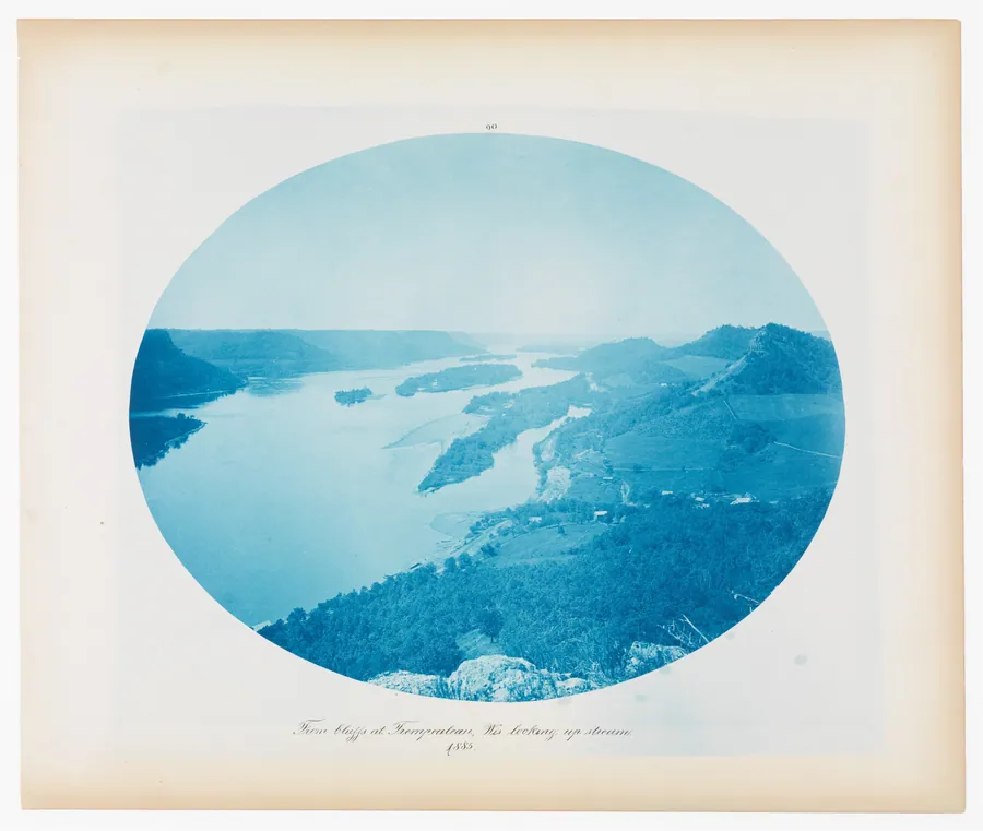 No. 90. From bluffs at Trempealueau, Wisconsin Looking Up Stream by Henry P. Bosse