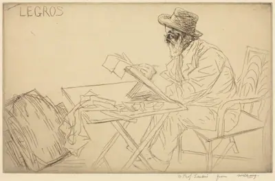 Alphonse Legros Sketching