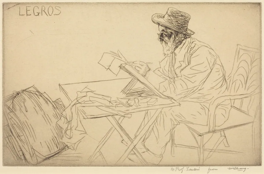 Alphonse Legros Sketching by William Strang