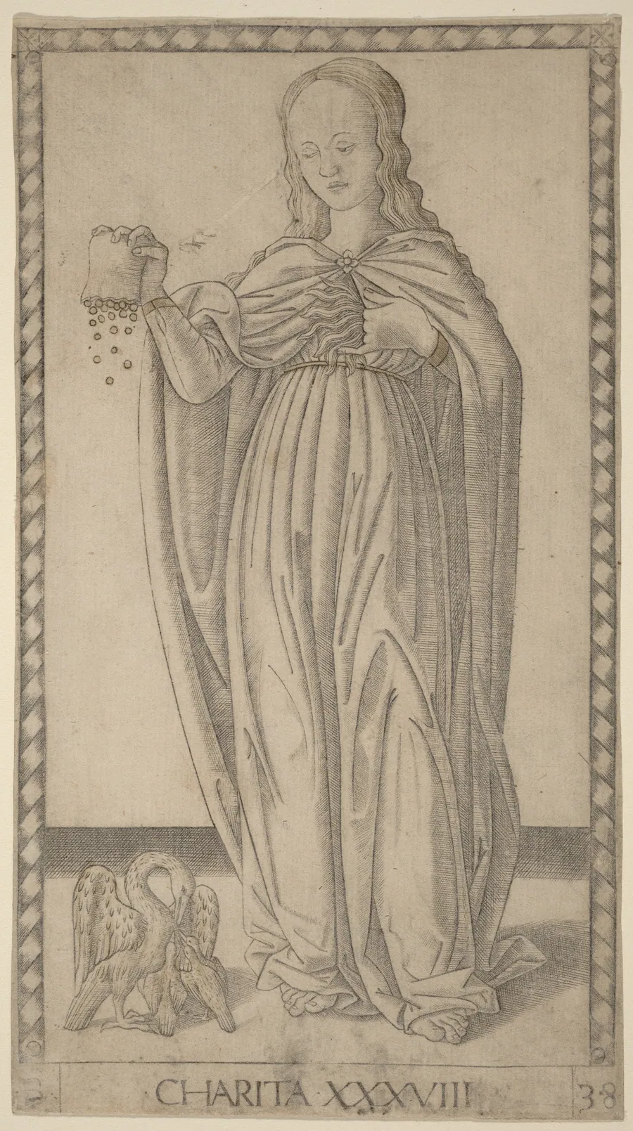 Charita (Charity) by Master of the E-Series Tarocchi