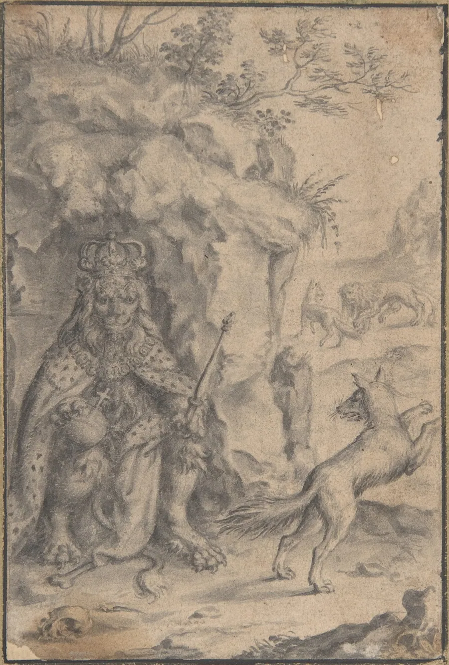 King Lion and Fox by Anonymous, Dutch, 17th century