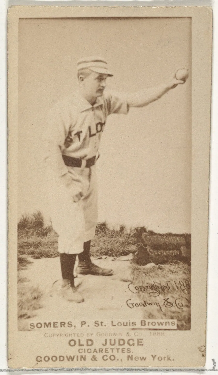Somers, Pitcher, St. Louis Browns, from the Old Judge series (N172) for Old Judge Cigarettes by Goodwin & Company