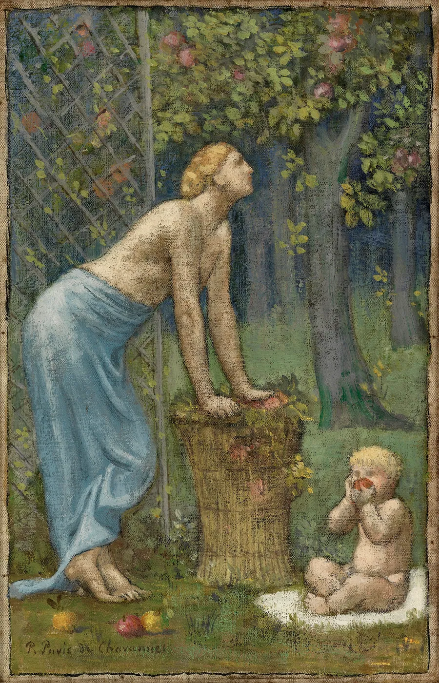 Recolte des Pommes by Pierre Cecile Puvis De Chavannes, French, born Lyons, France 1824-died Paris, France 1898