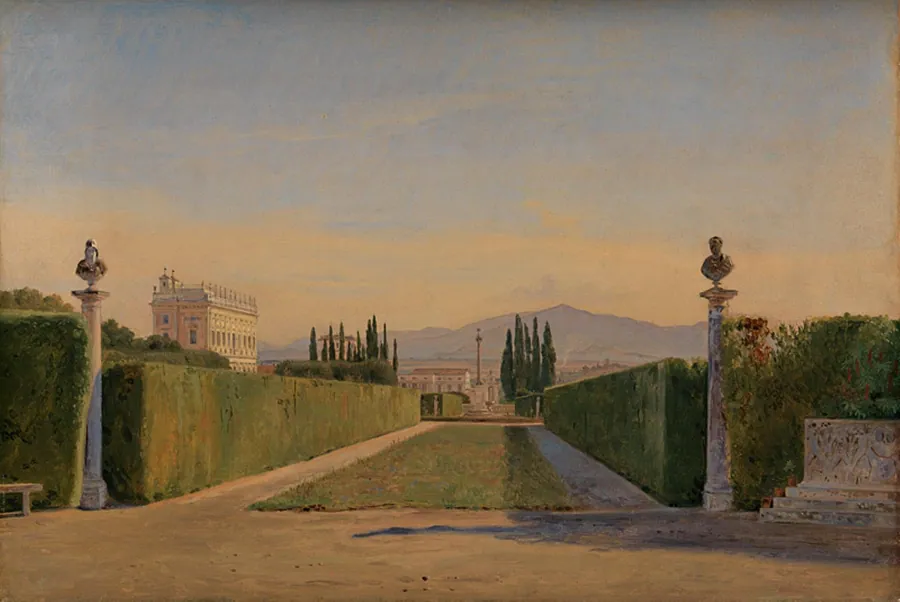 Parti fra Villa Albanis have, Rom by Constantin Hansen