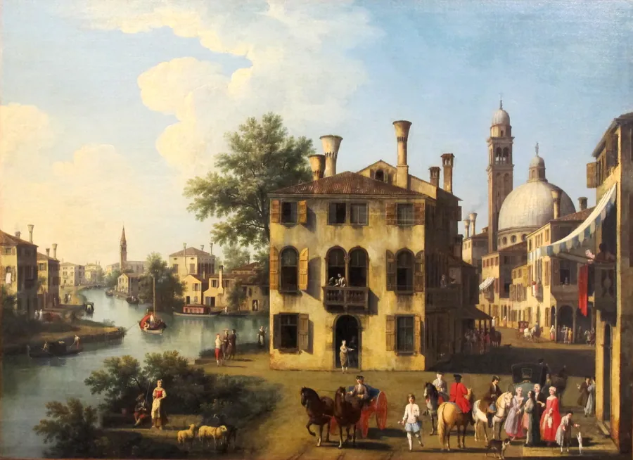 View of the Brenta, near Dolo by Giambattista Cimaroli