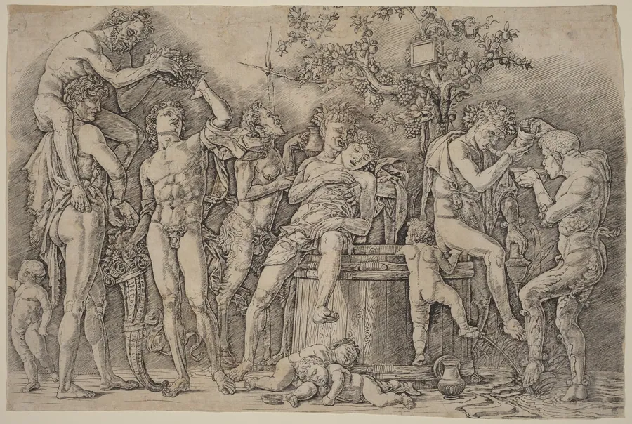 Bacchanal with a Wine Vat by Andrea Mantegna