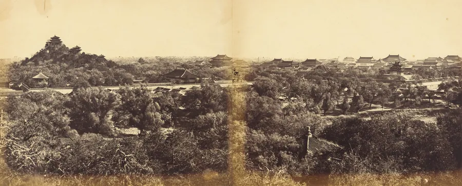 View of the Imperial Winter Palace, Pekin, Showing the Artificial Hill, October 29, 1860 by Felice Beato