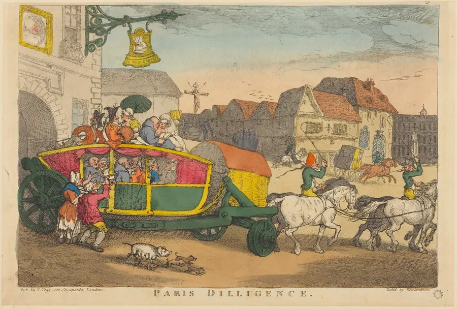 Paris Diligence by Thomas Rowlandson