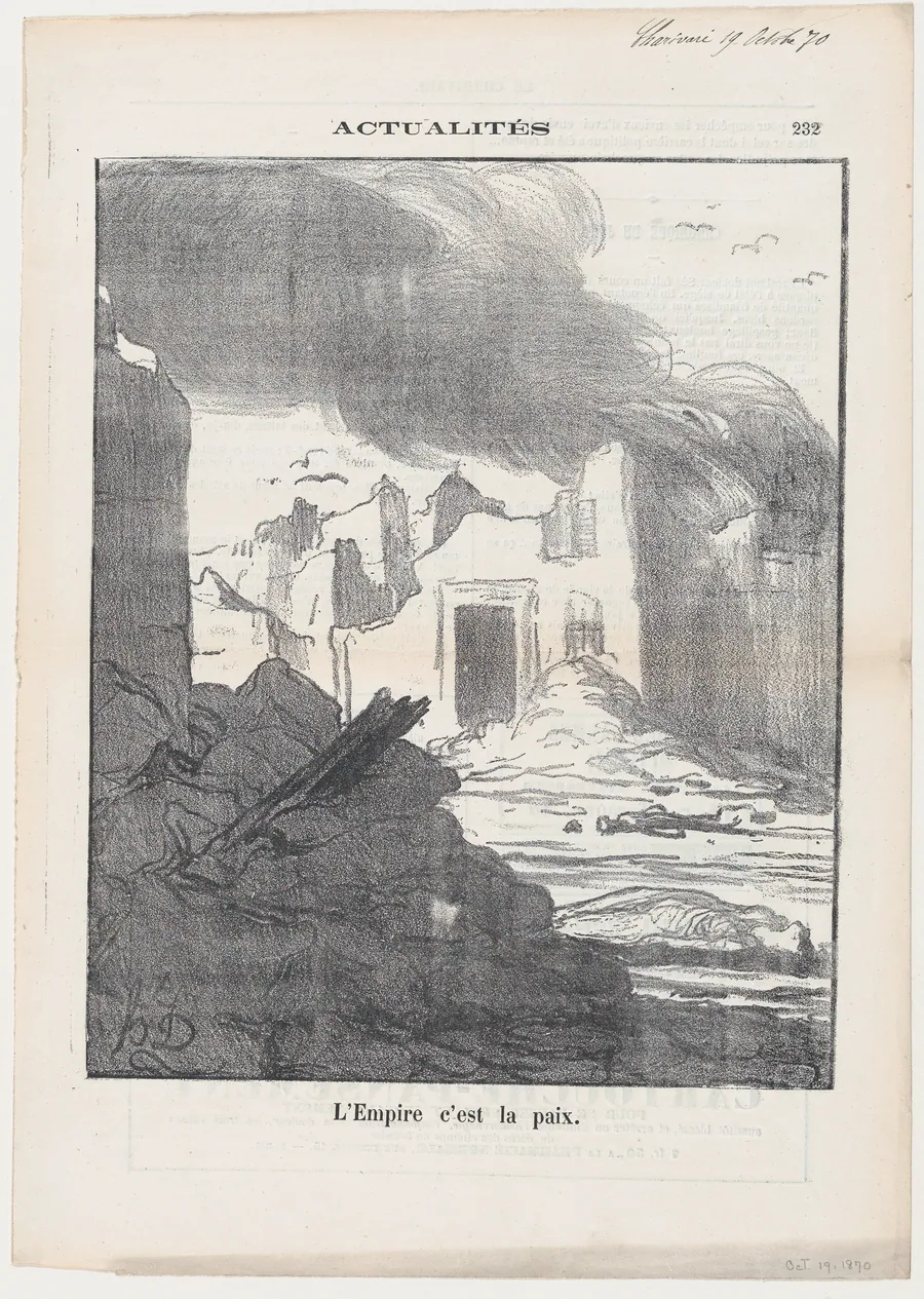 The Empire means Peace, from 'News of the day,' published in Le Charivari, October 19, 1870 by Honoré Daumier