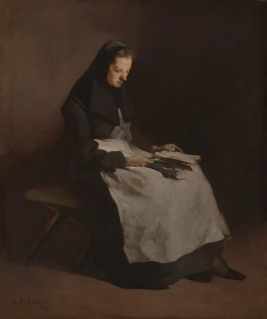 Seated Woman by Augustin Théodule Ribot