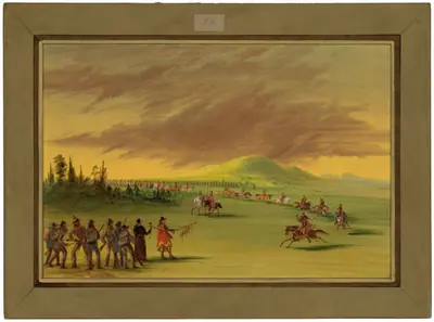 La Salle Meets a War Party of Cenis Indians on a Texas Prairie.  April 25, 1686
