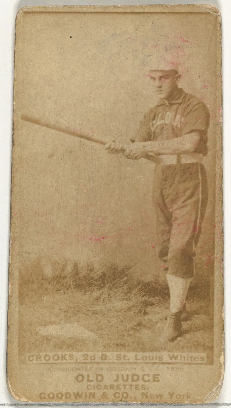 Crooks, 2nd Base, St. Louis Whites, from the Old Judge series (N172) for Old Judge Cigarettes by Goodwin & Company