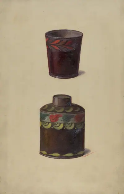 Toleware Tin Cannister