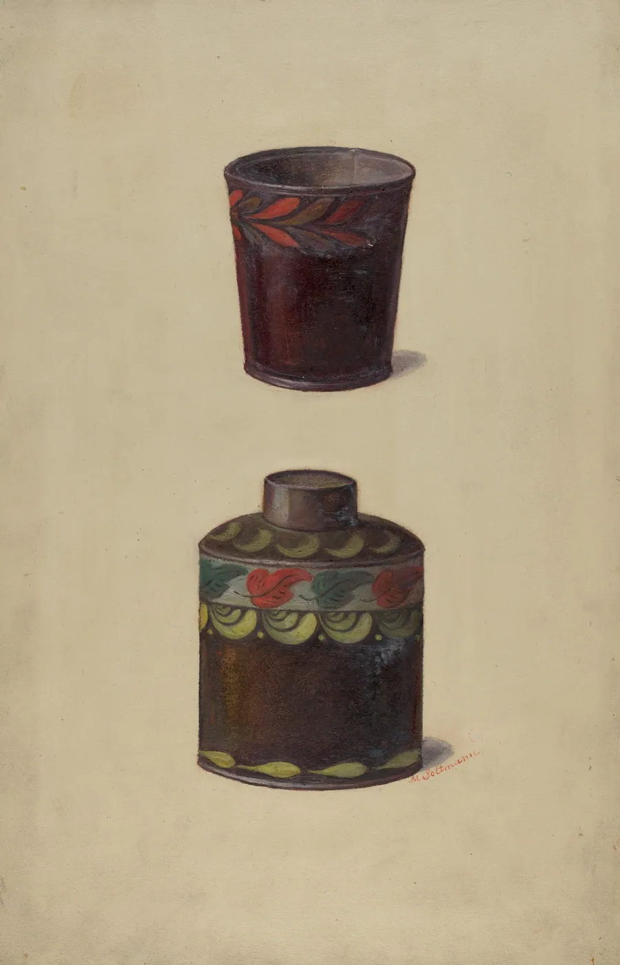 Toleware Tin Cannister by Max Soltmann