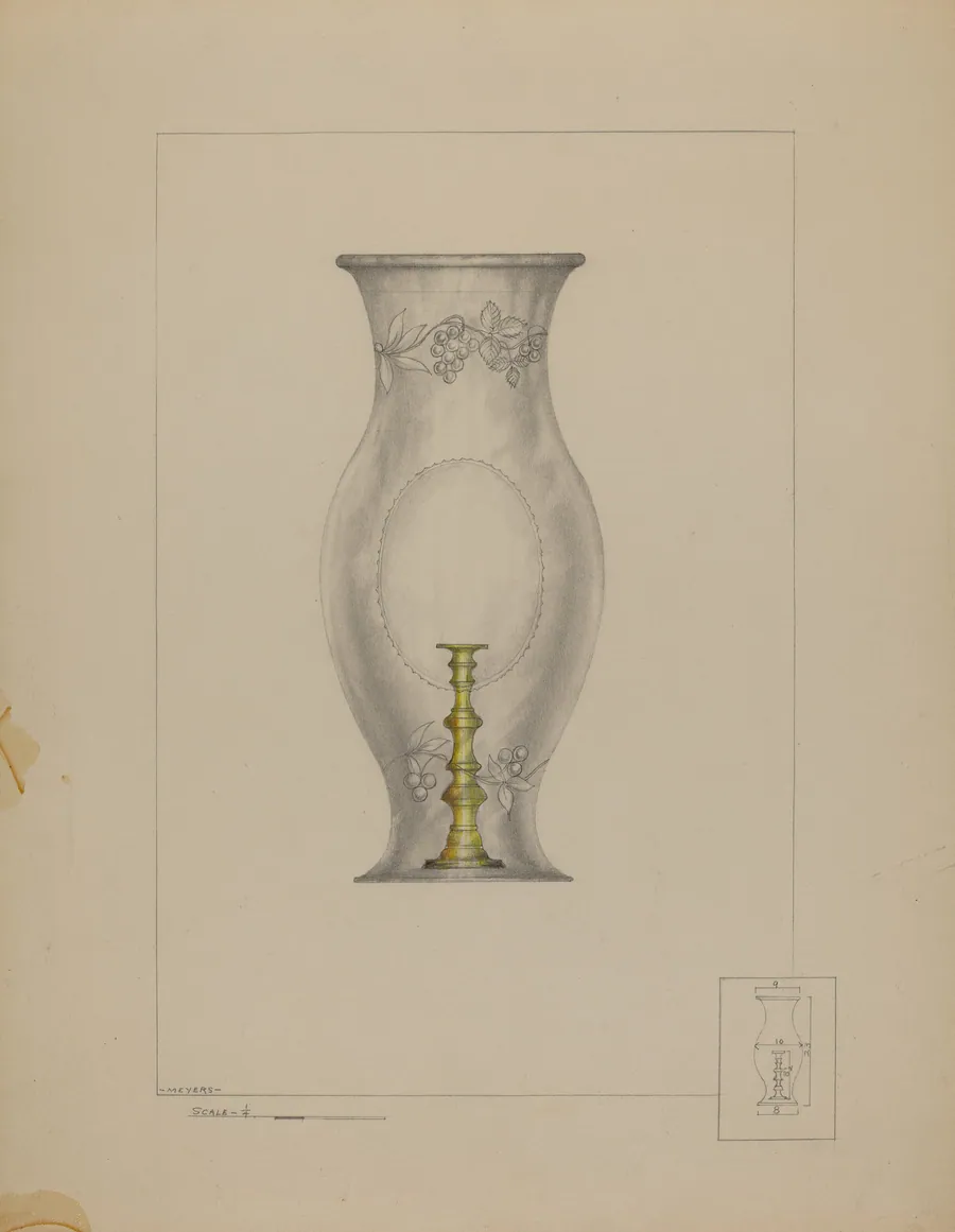 Hurricane Shade and Candlestick by Henry Meyers