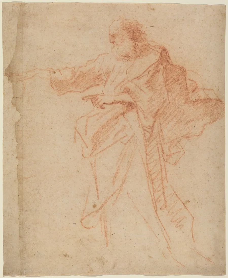 Standing Bearded Man Pointing Toward the Left by Italian 17th Century