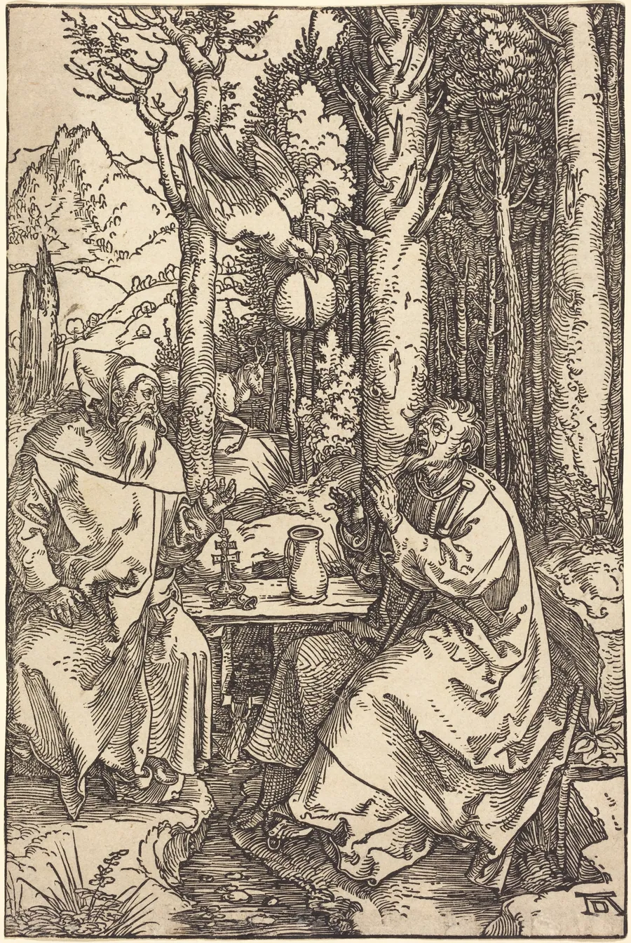 Saint Anthony and Saint Paul in the Wilderness by Albrecht Dürer