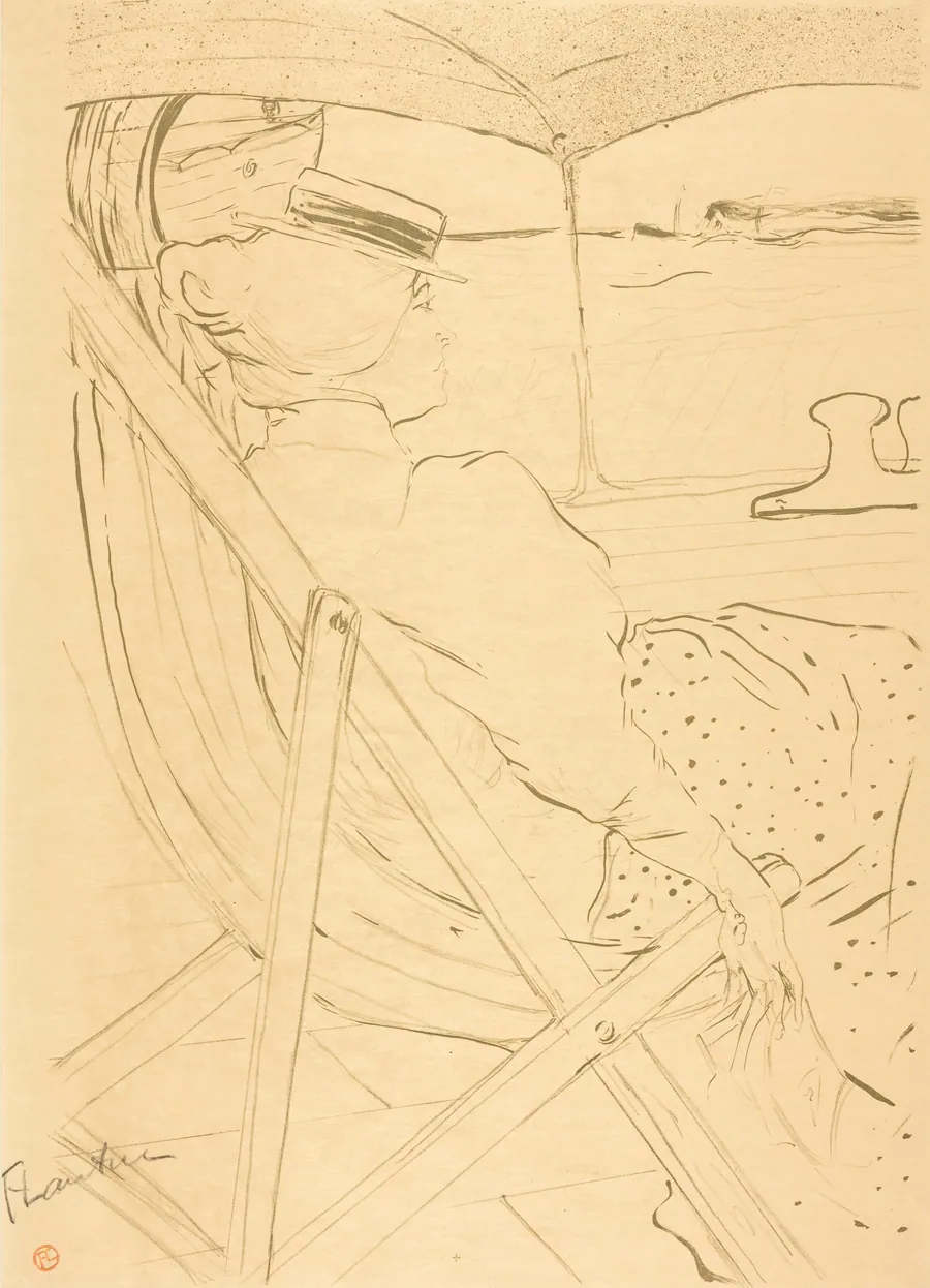 The Passenger from Cabin 54 - Sailing in a Yacht (La passagère du 54 - Promenade en yacht) by Henri de Toulouse-Lautrec