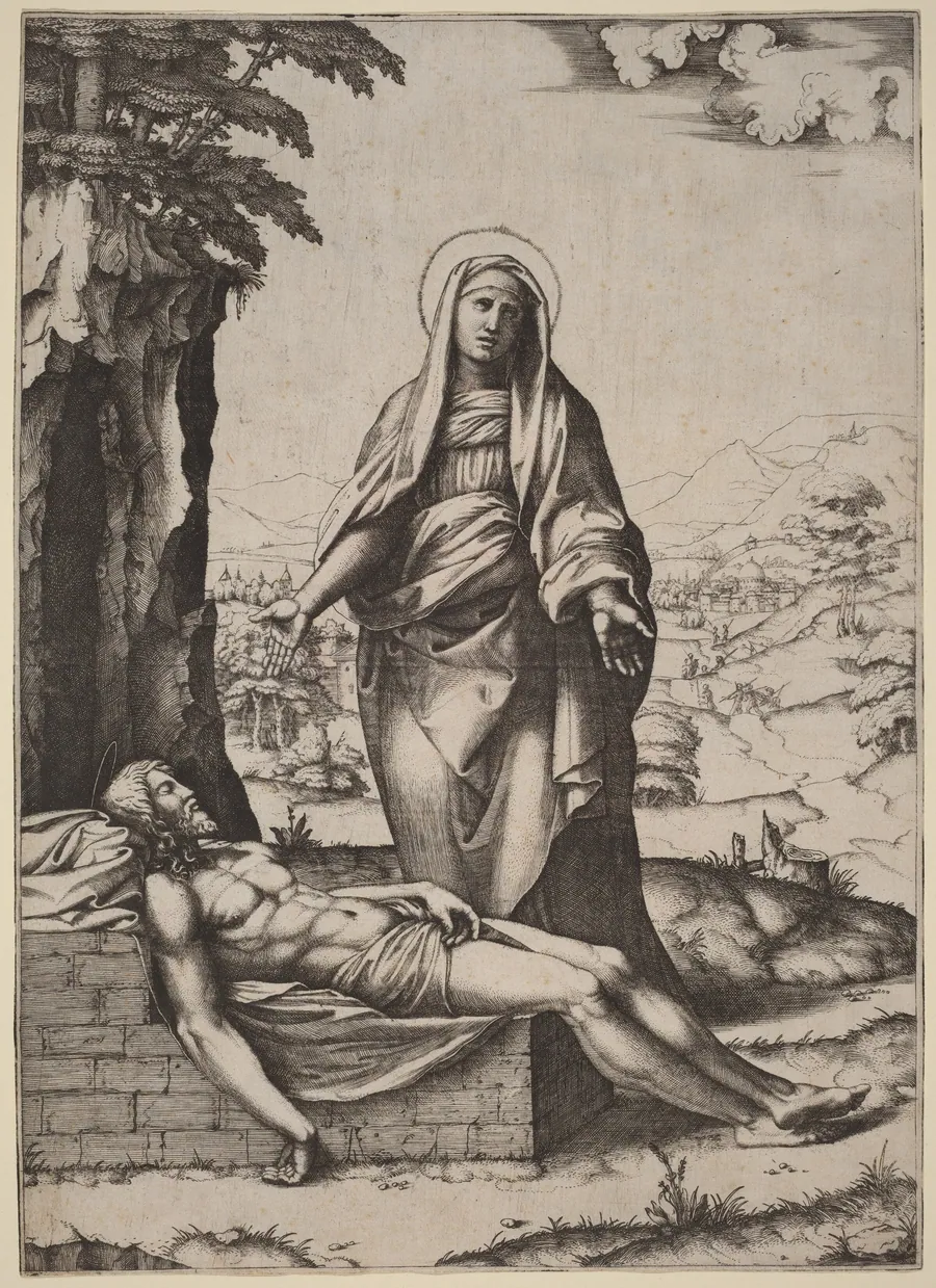 The Lamentation of the Virgin by Marcantonio Raimondi