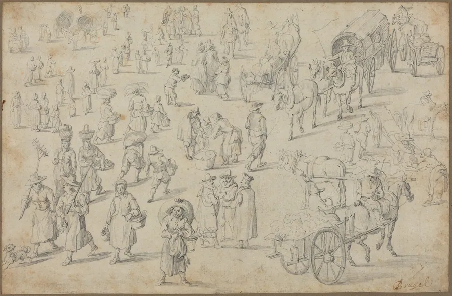 Studies of Market Figures by David Teniers the Younger