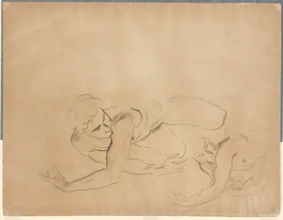 Studies of a Male Nude (verso)