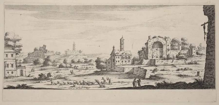 Veuë de temple de Soleil à Rome (View of the Sun Temple in Rome) by François Collignon